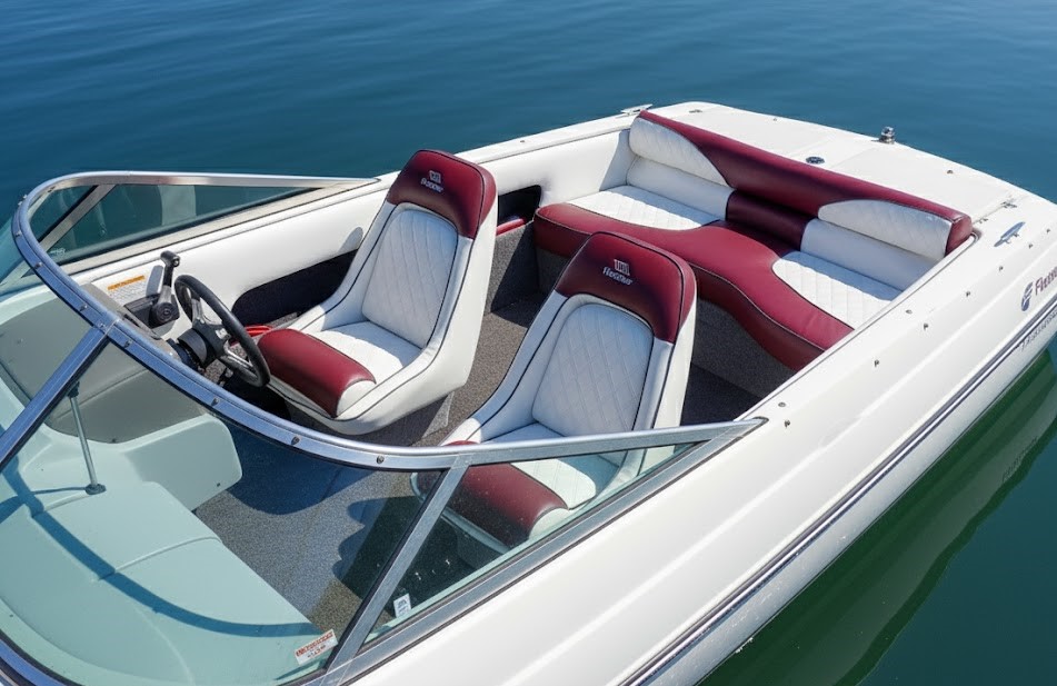 Custom Fletcher upholstery marine Blue Note Upholstery